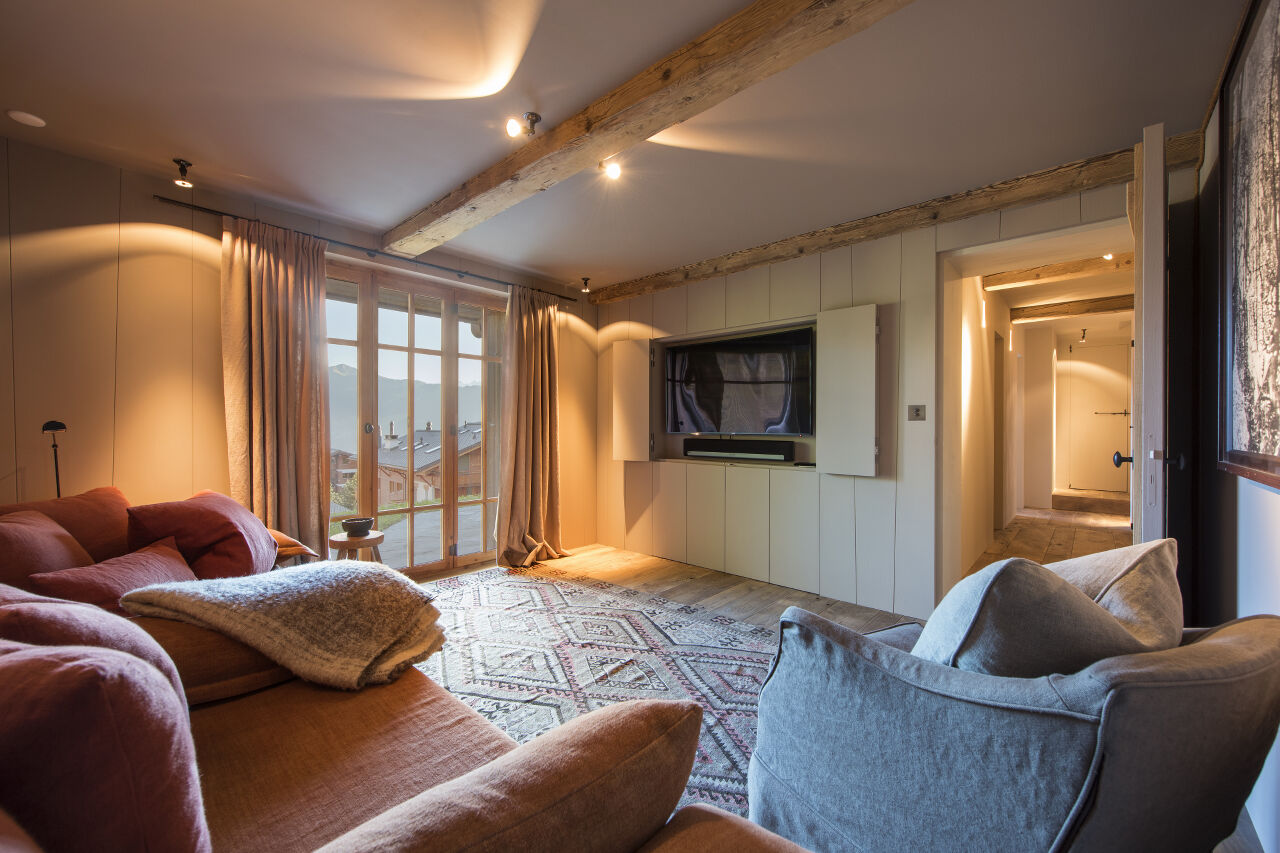 TV room at Chalet Aline in Verbier